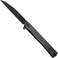 Ocaso Solstice Wharncliffe Black foldekniv, Carbon Fibre