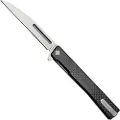 Ocaso Solstice Wharncliffe Satin foldekniv, Carbon Fibre