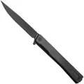 Ocaso Solstice Straight Black foldekniv, Carbon Fibre