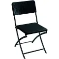 Perel FP165R, Spisetid, Flettet tre, Hard Stol, Hård ryggstø, High-Density Polyethylene (HDPE), Stål, Sort