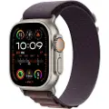 Apple Watch Ultra 2 - 49 mm - titan - smartklokke med Alpine Loop - tekstil - indigo - båndbredde: M - 64 GB - LTE, Wi-Fi, Bluetooth, UWB - 4G - 61.4 g