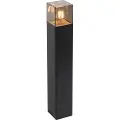 QAZQA Stående utendørslampe sort 50 cm IP44 med røykglass - Danmark