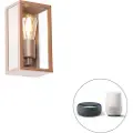 QAZQA Smart vegglampe rustbrun 26 cm IP44 inkl. Wifi ST64 - Charlois
