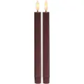 Sirius Sille Genopladelig Kronelys Bordeaux - Ø 2 cm - H 25 cm - 2 stk