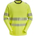 Snickers HiVis 2431 langærmet t-shirt kl 2 gul str M