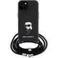 Karl Lagerfeld Klhcp15ssasknpsk Iphone 151413 6.1 Crossbody Saffiano Monogram Pin Karl&choupette Telefondeksel