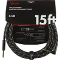 Fender Deluxe 15 Fot Lang Rett/Vinklet Instrumentkabel Svart Tweed