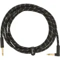 Fender Deluxe 10 Fot Lang Rett/Vinklet Instrumentkabel Svart Tweed