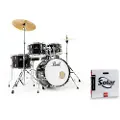 Pearl Roadshow 5pc Compact Drum Kit w/Sabian Cymbals Jet Black