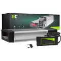 Green Cell e-sykkelbatteri 36V 20Ah Li-Ion bakre stativ med lader