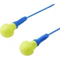 3M EX01020, Gjenbrukbar øreplugg, In-ear, Blå, Gult, Koblet med ledninger (ikke trådløs), 38 dB, Polyurethan, Polyvinylklorid (PVC)