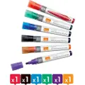 Nobo Liquid Ink - Markør - ikke-permanent - for flippover, transparenter, whiteboard - svart, rød, blå, grønn, oransje, purpur - 3 mm (en pakke 6)