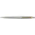 Parker Jotter Ballpoint Pen | Stainless Steel with Golden Trim | Medium Point Blue Ink | Gift Box