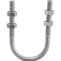 Walraven U-bøjle lang Ø48,3 mm 1.1/2 med 8mm gevind, med møtrikker og skiver. Rustfri A4 AISI 316