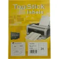 Topstick Etiketter TopStick 66x33,8 mm hvid - (100 ark x 24 stk.)