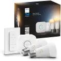 Signify Hue White Ambiance A60 E27 1100 Lumen - Startersett med 2 pærer