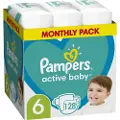 Pampers Active Baby 6 bleier, 13-18 kg, 128 stk.