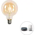 LUEDD Smart E27 LED-pære G95 gull 4,9W 470lm 1800-4000K