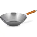 Ken Hom WOK CLASSIC CARBON, Rund, Wok-/stekepanne, Rustfritt stål, Kull stål, Keramisk, Gass, Halogen, Induksjon, Tre