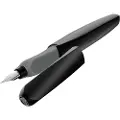 Pelikan 946806, Sort, Grå, Fyllesystem med patron, Sort, Rund spiss, Rustfritt stål, Medium