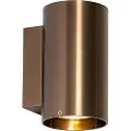 QAZQA Moderne vegglampe mørk bronse rund 2-lys - Sandy