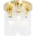 QAZQA Art Deco taklampe gull med glass 3-lys - Laura