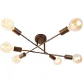 QAZQA Industriell taklampe mørk bronse 6-lys - Sydney