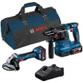 Bosch 2 Batteridrevne Verktøysett Gws18v-7 + Gbh18v-22 + 2x4ah + Gal18v + Veske