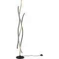 TRIO Design vloerlamp zwart met goud incl. LED dimbaar - Blaze