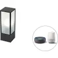 QAZQA Smart stående utelampe svart med ribbet glass 40 cm inkl. Wifi A60 - Charlois