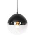 QAZQA Retro pendellampe svart med klart glass 20 cm - Eclipse