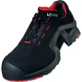 Uvex 85162, Unisex, Voksen, Vernesko, Sort, Rød, ESD, S3, SRC, Hurtigsnører
