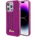 GUESS iPhone 15 Pro Guess Sequin Script Logo Deksel - Magenta
