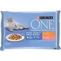 Purina One Junior 4 x 85 g - Coat & Hairball kylling og laks 4 x 85 g