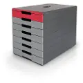 Durable IDEALBOX PRO 7, Plast, Grå, Rød, A4, A4, 7 skuffer, 250 mm