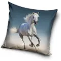 MCU Hvid hest pudebetræk 40 x 40 cm