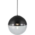 QAZQA Retro pendellampe sort med klart glass 35 cm - Eclipse