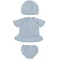 Miniland Strikkede Antrekk Kjole Og Hatt 40 Cm