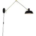 QAZQA Retro vegglampe svart med bronse - Milou