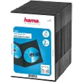 Hama DVD Slim Double-Box - Lagrings-DVD smal jewel case - kapasitet: 2 DVD - svart (en pakke 25)