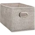 5 Five rektangulær oppbevaringsbeholder, lys beige, med håndtak, 15x 31x 15cm