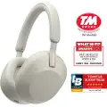 Sony WH-1000XM5 - Hodetelefoner med mikrofon - full størrelse - Bluetooth - trådløs, kablet - aktiv støydemping - 3,5 mm jakk - sølv