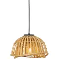 QAZQA Oriental Hengelampe Svart med Naturlig Bambus 30 cm - Pua