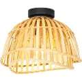 QAZQA Oriental taklampe sort med naturlig bambus 30 cm - Pua
