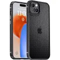 IPaky iPhone 15 Plus Hybrid-deksel - Karbonfiber - Svart