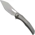 We Knife Ignio, Polished Bead Blast Titanium, Silver Bead Blast