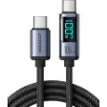 JOYROOM S-CC100A16 Prism Digital Display USB-C-kabel - 100W - Svart