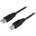 Deltaco USB 2.0 kabel Type A han - Type B han 2m, svart