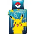 MCU Pokemon Pikachu+Pokeball Sengetøj - 100 procent bomuld