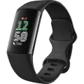 Fitbit Charge 6 - Svart aluminium - aktivitetssporer med uendelighetsbånd - silikon - obsidian - Bluetooth, NFC